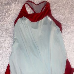 Saucony Small Women's Racerback Red/Mint Running Tank Top